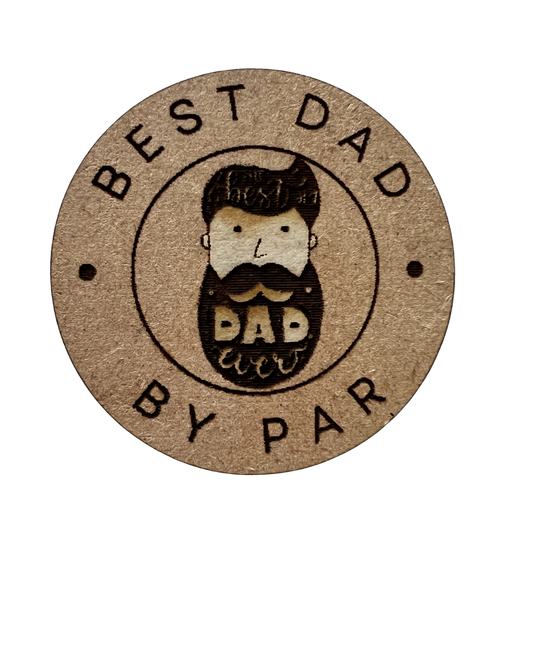 Golf Ball Marker-"Best Dad By Par" (Bearded Dad)