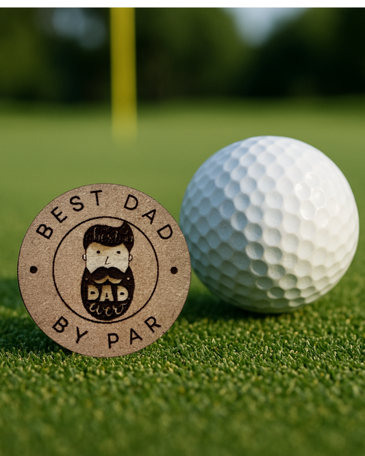 Golf Ball Marker-"Best Dad By Par" (Bearded Dad)