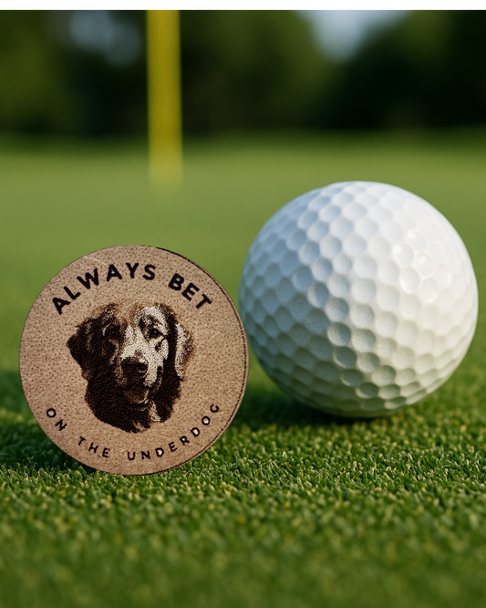 Golf Ball Marker- "Always Bet on the Under Dog" (Golden Retriever)