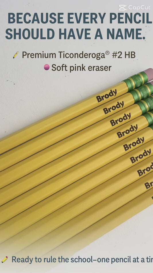 12 Laser Engraved Yellow Pencils