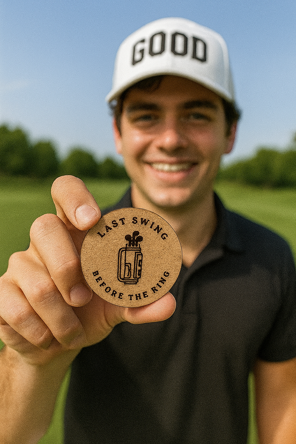 Golf Ball Marker-"Last Swing Before the Ring" (Golf Bag)