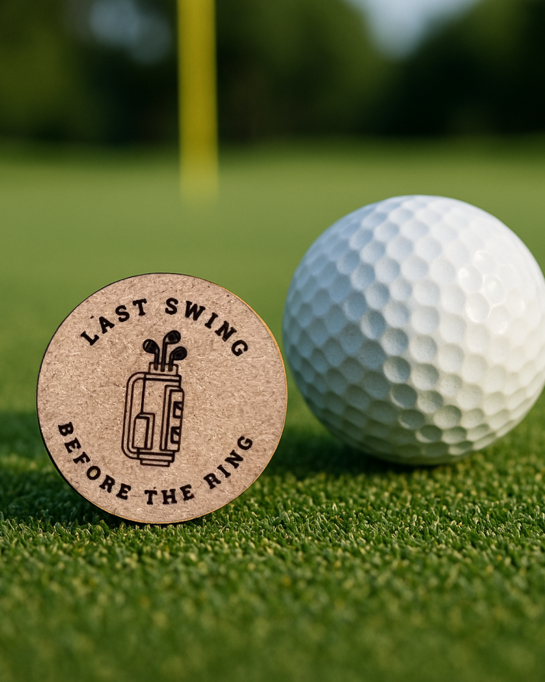 Golf Ball Marker-"Last Swing Before the Ring" (Golf Bag)